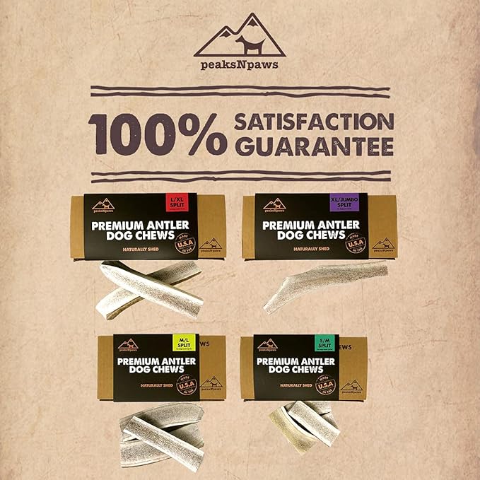 Premium All-Natural Grade A Split Elk Antlers for Dogs – Naturally Shed in The Rocky Mountains – No Additives, No Preservatives - Healthy and Delicious Treat - Made in USA - XL/Jumbo Split