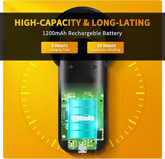 NETUM Bluetooth Pet Microchip Reader, 3-in-1 Wireless Animal Universal Microchip Tag Reader Scanner with 1.44" TFT Screen, 1200mAh Rechargeable Battery, Stores Up to 20000 Records (DJ-130)