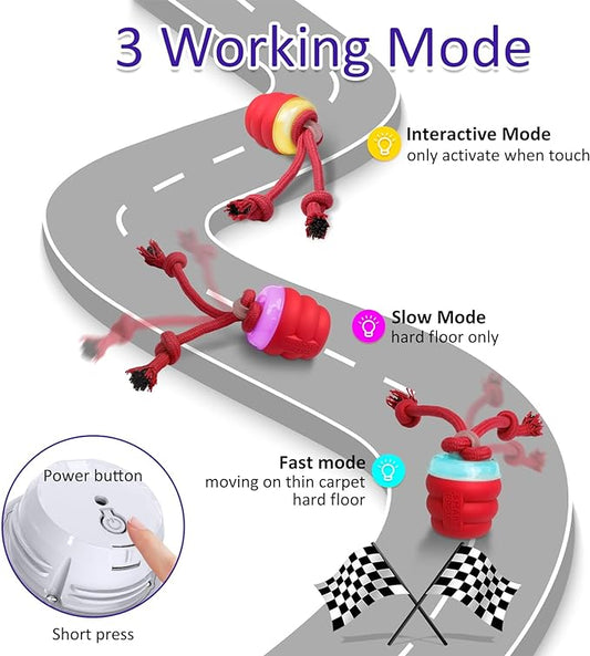 Interactive Dog Toys with Motion Activated, Squeaky Dog Toy Active Rolling Ball Wicked Ball for Daily Training