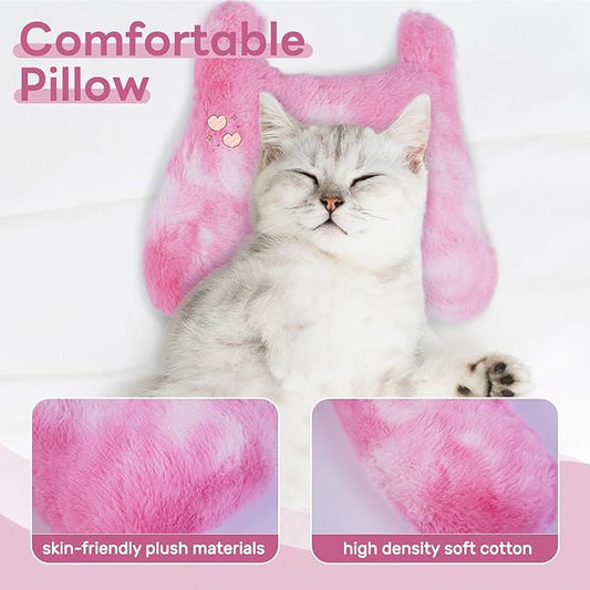 T'CHAQUE Dog Pillow Bed Cat Pillows for Indoor Cats Soft Dog Calming Pillow for Small Dogs Anxiety Relief Comfort Dog Neck Pillow Pet Sleeping Improve Pet Calming Toy for Upper Spine Support