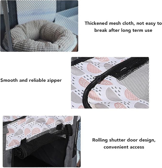 Dog Playpen, Foldable Pet Playpen Portable Cat Enclosed Playpen Cage Kennel Tent Crate with Storage Bag for Kitten Puppy Indoor Outdoor Travel Camping