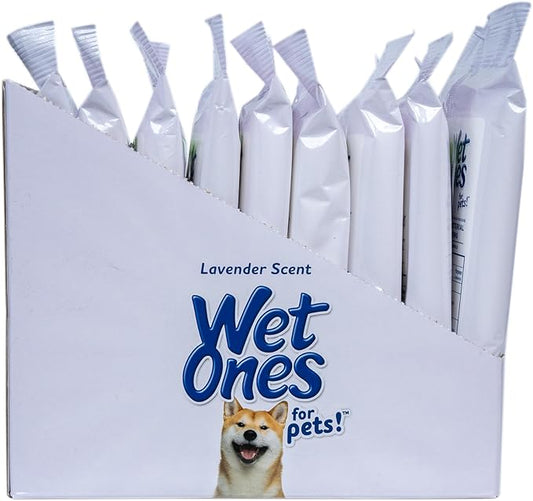 Wet Ones for Pets Antibacterial Calming Wipes with Chamomile, 30ct, Calming Lavender Scent | Dog Cleaning Wipes, Durable Disposable Dog Wipes for Paws, Scented Dog Wipes
