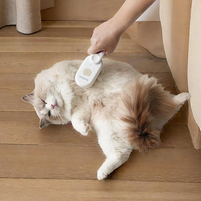 2nd Generation 3-in-1 Cat Steam Brush for Shedding, Pet Hair Removal Comb with Water Tank, Spray Cat Brush for Pet Grooming, Steamy Comb for indoor Haired Cats, Dogs and Rabbits (Khaqi)