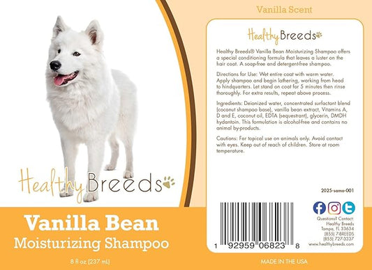 Healthy Breeds Samoyed Vanilla Bean Moisturizing Shampoo + Conditioner - with Vitamins A, D, E + Coconut Oil - 8 oz