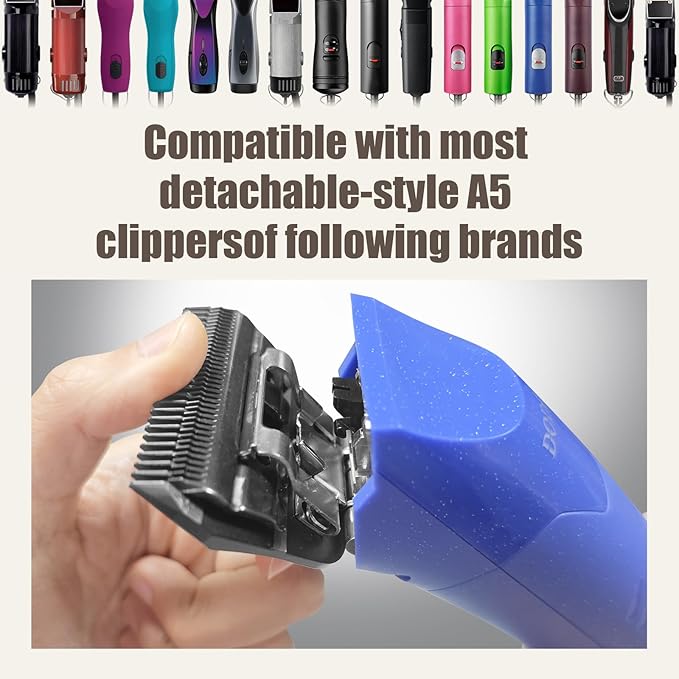 30 Wide Blades for Dog Grooming,Compatible with Andis,Oster A5,Wahl km10 Clippers,Cutting Length 1/50",2 Pack (Black)
