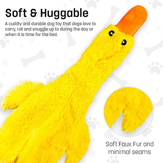 FGA MARKETPLACE Duck- Monkey Flat NO Stuffing NO Squeak Plush Dog Toy, Funny Style Will Entertain Your Dog for Hours, Recommended for Small and Medium Dog 21 INCH Long