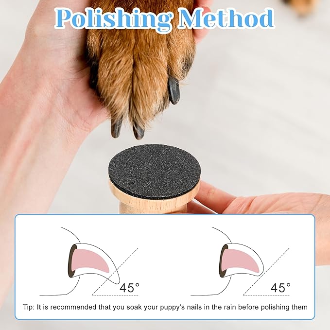 Dog Nail File for Wooden,Dog Scratch Pad for Nails with 3 Replaceable Sandpaper,Suitable for Pet Stores, Home Cats and Other Small Pets to Use (White)