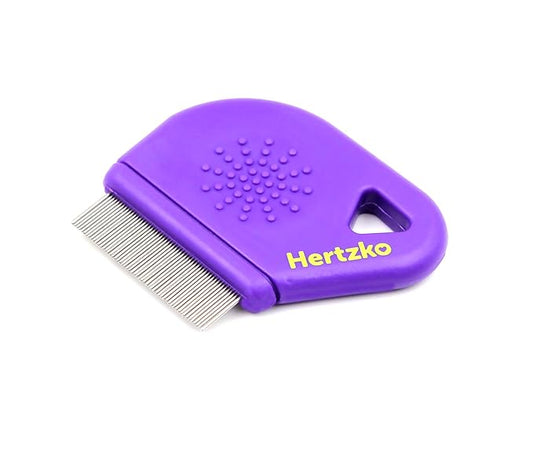 Long Teeth Comb by Hertzko - Closely Spaced Metal Pin for Your Pet’s Coat - 25mm Long Metal Teeth are Great for Long Hair Areas on Dogs and Cats (Short Teeth)