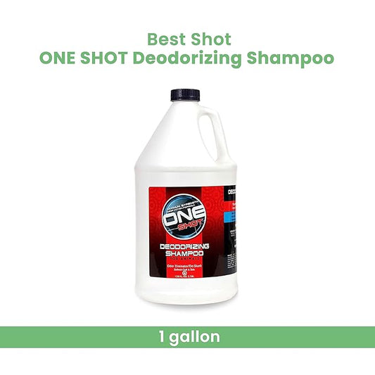 Best Shot One Shot Deodorizing Shampoo, Coat and Skincare Product for Dogs, Cats, and Horses, Eliminates Foul Odors, 1 Gallon