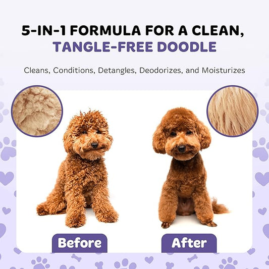Dog Shampoo and Conditioner for Doodle | All Natural Dog Shampoo for Smelly Dogs | Sensitive Skin Pet Shampoo for Dogs| Goldendoodle, Doodles, Poodle, Puppy Shampoo and Conditioner