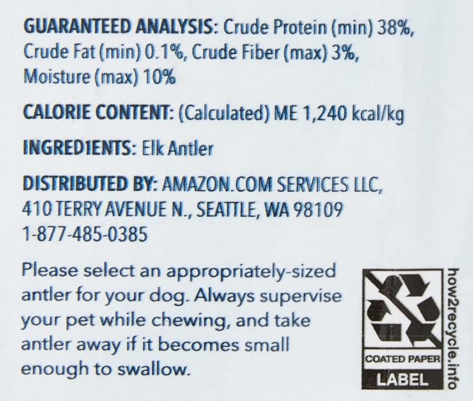 Amazon Brand – Wag Split Elk Antler, Naturally Shed, X-Large (Best for Dogs over 45 lbs)