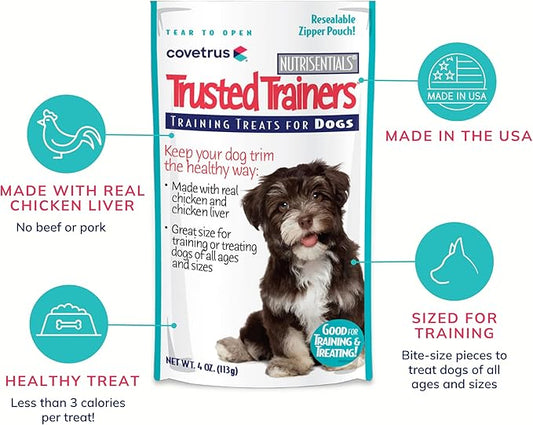NutriSentials Trusted Trainers Training Treats for Dogs - Soft Dog Treats for Small, Medium & Large Dogs - Chicken Flavor - 5 Pack - 4 oz