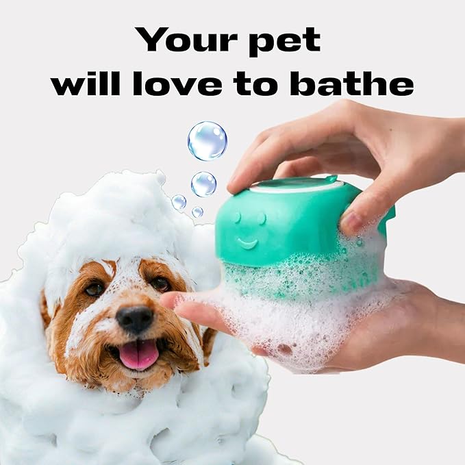 Pet Grooming Bath Massage Brush for Dogs and Cats โ Perfect for Bathing and Shedding