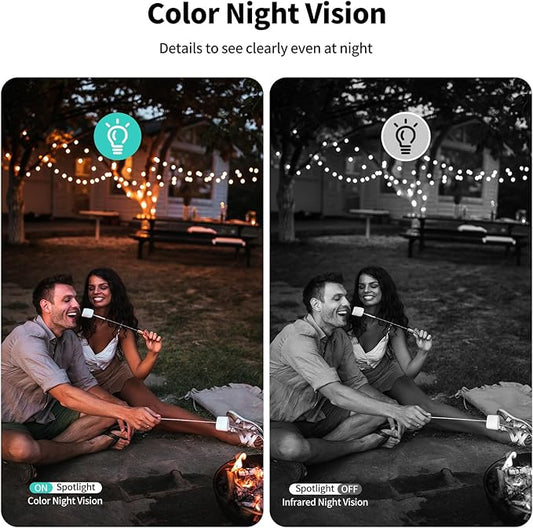 Security Cameras Wireless Outdoor,2K Indoor WiFi Wireless Cameras,Outside Battery Powered Camera for Home Security,AI Motion Detection,Color Night Vision,Spotlight,Siren Alarm,SD/Cloud Storage,2 Pack