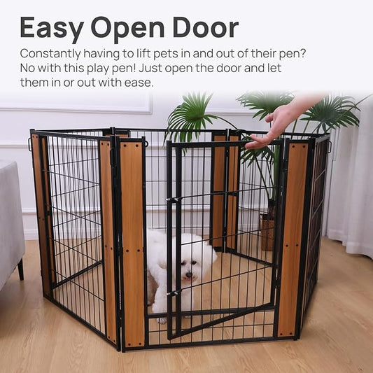 Heavy Duty Dog Playpen 32 Inch Height - Indoor Outdoor Pet Fence Enclosure for Medium and Small Dogs - Foldable Puppy Exercise Pen for Indoor and RV Camping or Yard