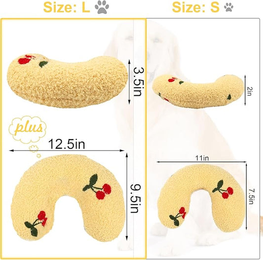 Mity rain Dog Pillow, Dog Calming Pillow Large 14.2" * 9.4", Anxiety Relief Pillow for Dog, Ultra Soft High Density Neck Pillow for Joint Relief Sleeping Improve, Pet Calming Pillow Yellow