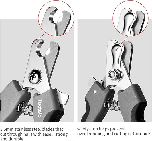 Tpotato Dog Nail Clippers,Dog Nail Trimmers for Large Breed Dog with Quick Sensor,Safari Professional Cat Nail Clipper with Safety Guard and Nail File.