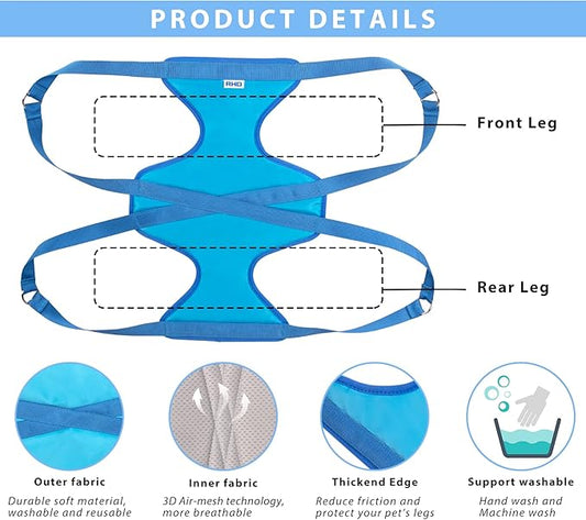 RHD Dog Grooming Hammock Harness for Small Dog and Cats, Dog Grooming Sling, Pet Grooming Hammock, Pet Grooming Supplies Kit with Nail Clippers, Nail File, Pet Comb