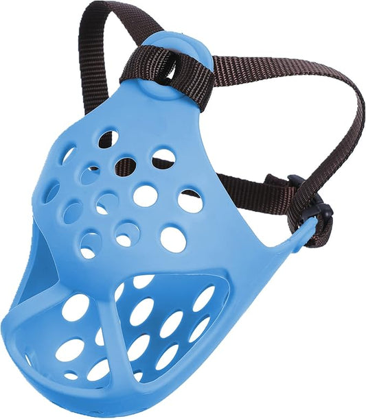 Short Snout Dog Muzzles,Soft Silicone Adjustable Breathable Bulldog Muzzle for Biting Chewing Barking Training,Ideal for Flat-Faced Dogs (Small/10-13"(Pack of 1), Blue)