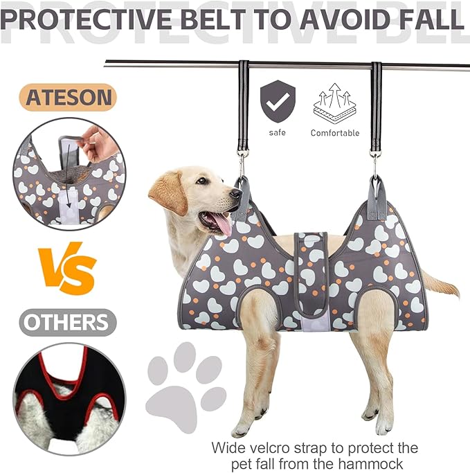Dog Grooming Hammock for Medium/Large Dogs with Nail Clippers/Nail Trimmers, Dog Grooming Harness for Nail Trimming, Pet Grooming Sling Helper