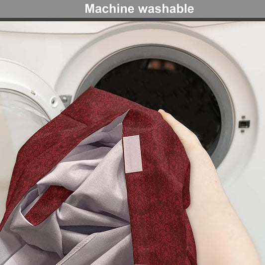 Lunarable Burgundy Dog Crate Cover, Intricate Spring Motifs Abstract Style Blossoming Branches Flower Buds, Easy to Use Pet Kennel Cover for Cats & Medium Dogs, 30 Inch, Burgundy Red