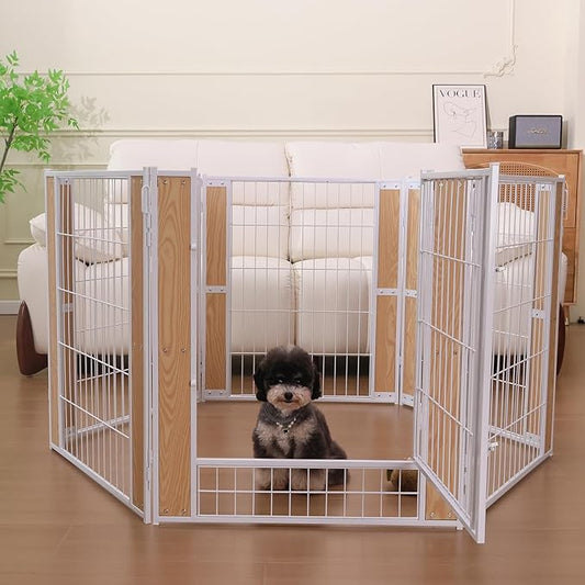 Heavy Duty Dog Playpen 32 Inch Height - Indoor Outdoor Pet Fence Enclosure for Medium and Small Dogs - Foldable Puppy Exercise Pen for Indoor and RV Camping or Yard