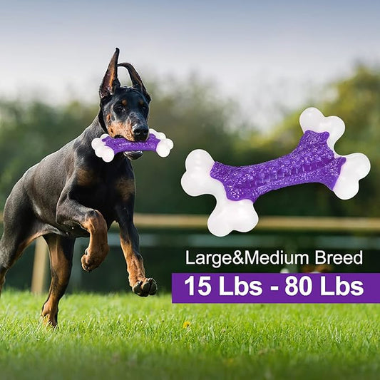 Tough Dog Toys, Dog Toys for Aggressive Chewers Large Breed, Aggressive Chew Toys for Large Dogs, Dog Bone Chew Toy Nylon Dog Toys for Large Dogs Extreme Chew Toys Indestructible