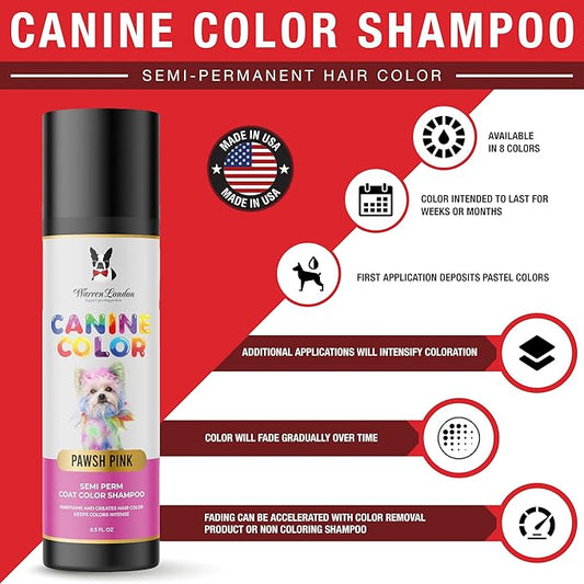 Canine Color Semi Perm Coat Color Shampoo for Dogs by Warren London | A Longer Lasting Option to Dog Hair Dye Temporary Coloring | Wash-in Pet Safe Dye for Dogs, Horses, Rabbits! Lilac-ing My Paws