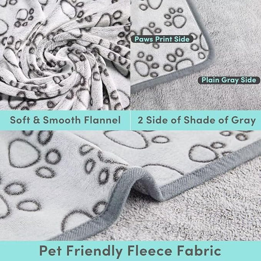 Stuffed Premium Soft Dog Blankets for Large Dogs, Large Cat Blanket Calming Washable for Bed Couch Protection Cover, Dog Essentials for Large Dog, 66 * 82 inches, Grey