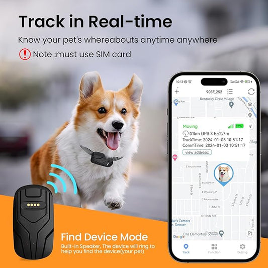 GPS Tracker & Health Monitoring for Dogs,Wireless Fence 2 in 1 Pet Tracking Smart Collar,Unlimited Range,Real-Time GPS Tracker for Pets,Wellness