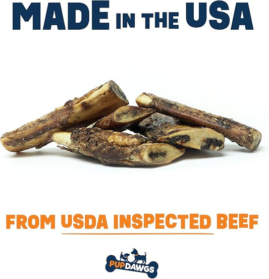 Single Ingredient Dog Bones - Made in USA - Small Beef Rib Bones - Natural Dog Bones for Aggressive Chewers - from USDA Inspected Beef - Hickory Smoked - Wrapped in Sets of 5 (40 Piece Pack)
