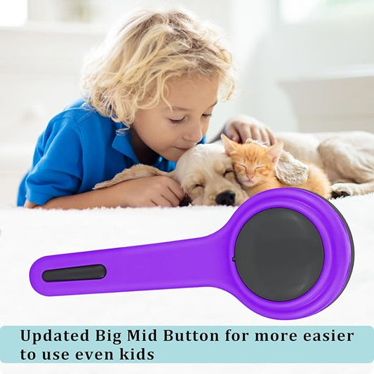 Cat Slicker Brush, Self-Cleaning Brush for Indoor Cats Grooming Brushes for Dogs Short Long Hair Cats Shedding Easy Remove Kittens Cats Loose Undercoat (Purple)