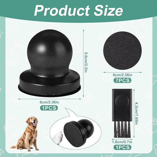 Dog Nail File, Wooden Dog Nail Scraper Dog Scratch Pad with 7pcs Replaceable Sandpaper & Cleaning Brush Stress Free Dog Nails Clipper Grinder Board Trimmer for Pets Dogs Cats(Black)