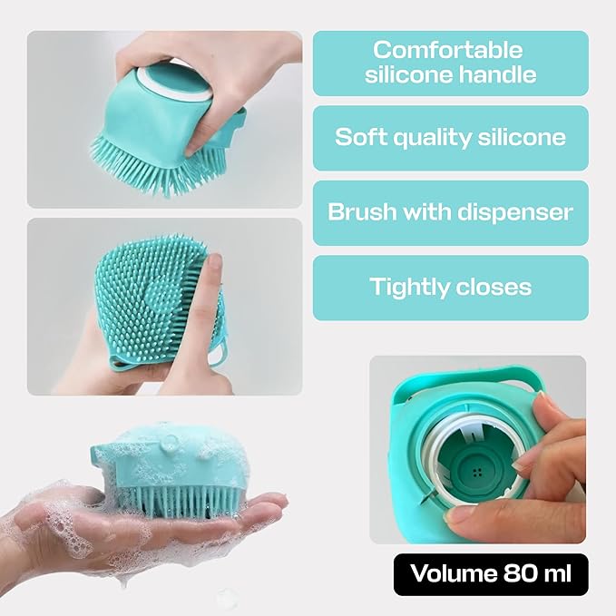 Pet Grooming Bath Massage Brush for Dogs and Cats โ Perfect for Bathing and Shedding