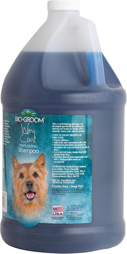Bio-Groom Wiry Coat Dog Shampoo - Tearless, Dog Bathing Supplies, Puppy Wash, Cat & Dog Grooming Supplies, Cruelty-Free, Made in USA, Texturizing Shampoo, Dog Products - 1 Gallon