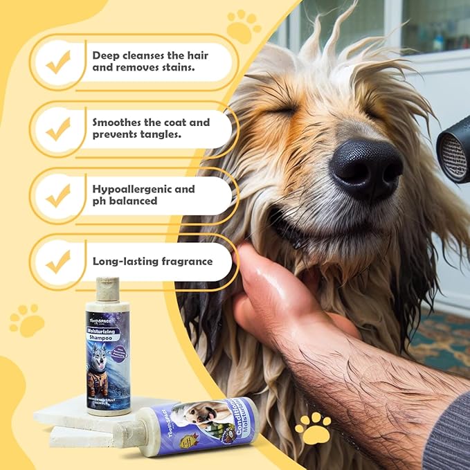 Odor Control Dog Shampoo and Conditioner Set, Dry Skin&Itchy Relief,for Allergies and Itching Dog or Puppy,Hypoallergenic Dog Shampoo for Sensitive Skin(Net 6.76 FL Oz)