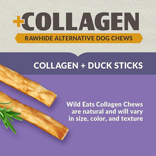 Real Duck Collagen Sticks for Dogs (25 Pack,5 Inch) Long Lasting Dog Chews No Hide Dog Treat Bully Stick Rawhide Free,Grain Free,High Protein