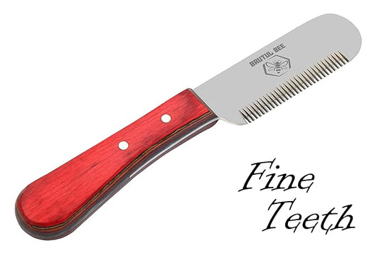 Brutul Bee Dog Grooming Coat Stripping Knife Stripper Trimmer Tool Wooded Handle Stripping Knives Set of 6 in Stainless Steel Non-Slip Tools for Grooming Dogs (Multi)