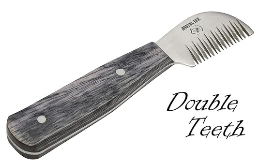 Bee Dog Grooming Coat Stripping Knife Stripper Trimmer Tool Wooded Handle Stripping Knives Set of 5 in Stainless Steel Non-Slip Tools for Grooming Dogs (BLACK)