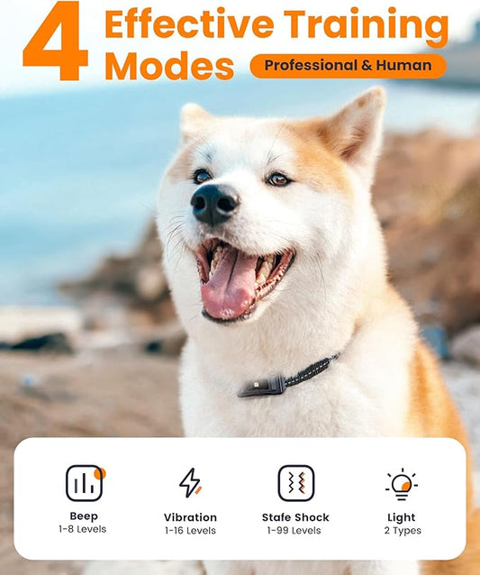 Dog Shock Collar 4265Ft Dog Training Collar with Remote for Large Medium Small Dogs, IP67 Waterproof with 4 Safe Training Modes, Security Lock, Dog Bark E-Collar for All Breeds(Navy Blue 1 Pack)