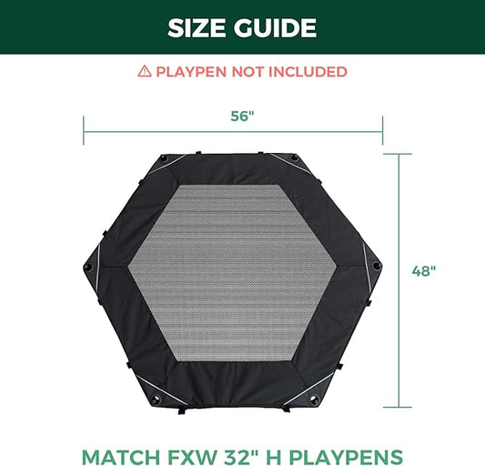 FXW Mesh Top Cover Specialized for FXW Dog Playpen (Not Suitable for Other Brands), Fits for FXW 32"/40"/45" H 6 Panels Homeplus/Rollick/Instant Dog Playpen│Patent Pending (Playpen not Included)