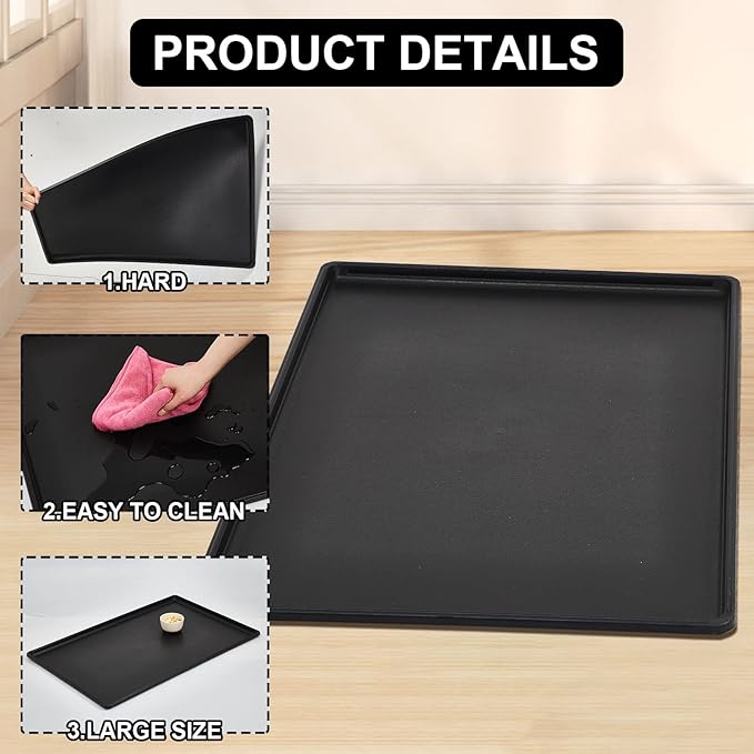 Cunno 2 Pcs Replacement Dog Crate Pan Tray Kennel Bottom Tray Replacement Plastic Bottom Pan for Dog Crate, Black(36")