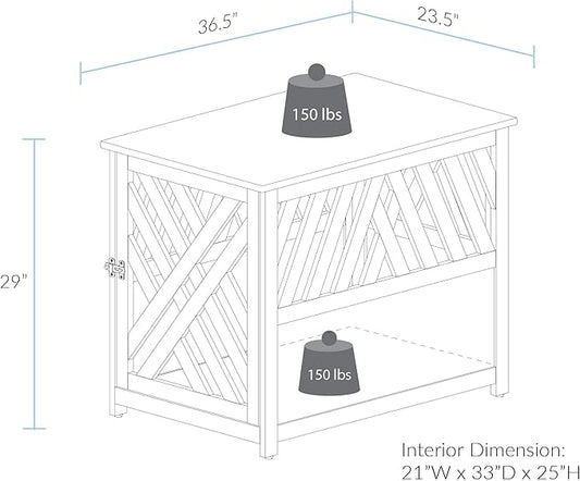 Casual Home Wooden Lattice Pet Crate, End Table, Espresso