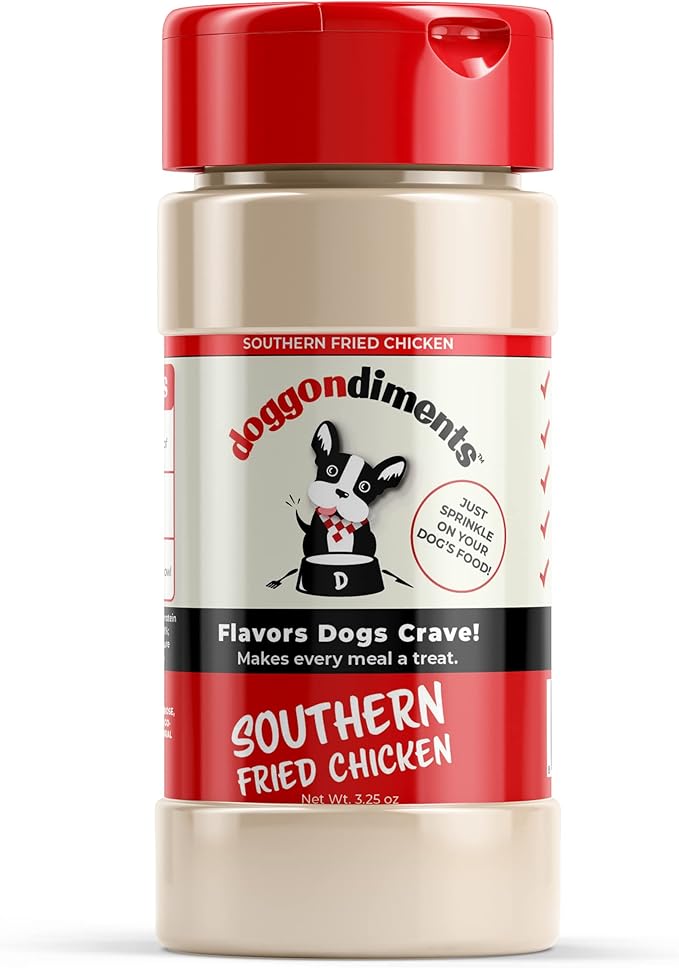 Southern Fried Chicken Flavor Dog Food Topper, Fun People Food Flavors, Powder, Dog Condiments for Meals, Dog Food Toppers for Dogs for Small & Large Breeds,