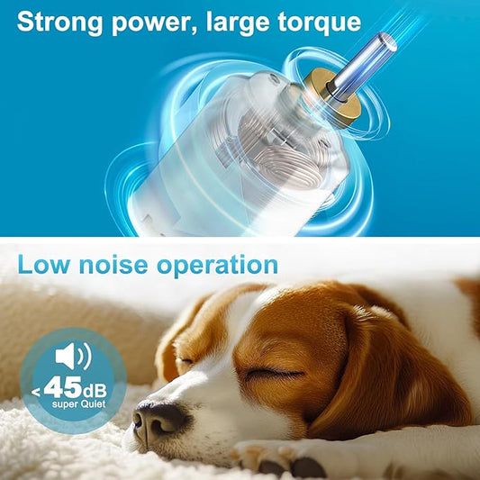 Dog Clippers for Grooming Low Noise - 5 Speed Dog Grooming Clippers with LCD Display, Cordless Pet Hair Clippers Trimmer for Dog & Cat, High Power, Blue