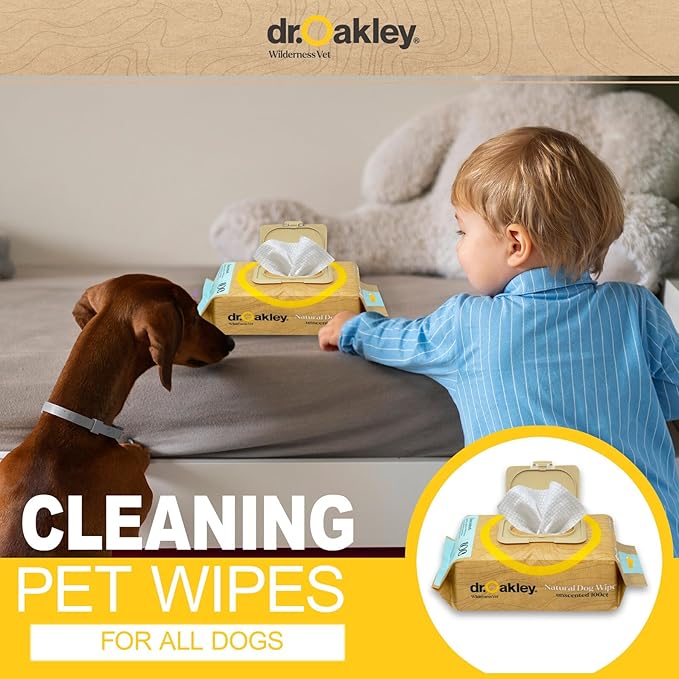 Daily Natural Dog Wipes, Unscented, 100 Ct, Gentle, Moisturizing, Odor-Eliminating, Alcohol-Free, Vet Approved