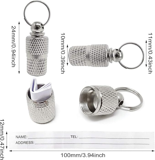 Honbay 6PCS Metal Personalized Dog Cat Tags Barrel Tube with Name Address Cell Phone Number Tags to Prevent The Loss