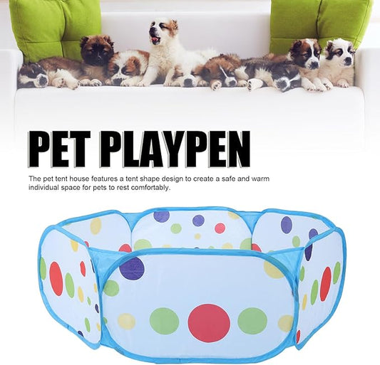 Portable Pet Playpen, Foldable Dog Playpen Pet Exercise Pen Tents Puppy House Playground Small Animals Tent for Indoor Outdoor Kitten Puppy Hamster Camping