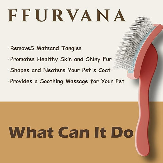 Soft-Touch Slicker Brush – Red – Grooming Tool for Poodles, Goldendoodles & Long-Haired Dogs, Gentle Dematting & Comfortable Grip for Curly Coats