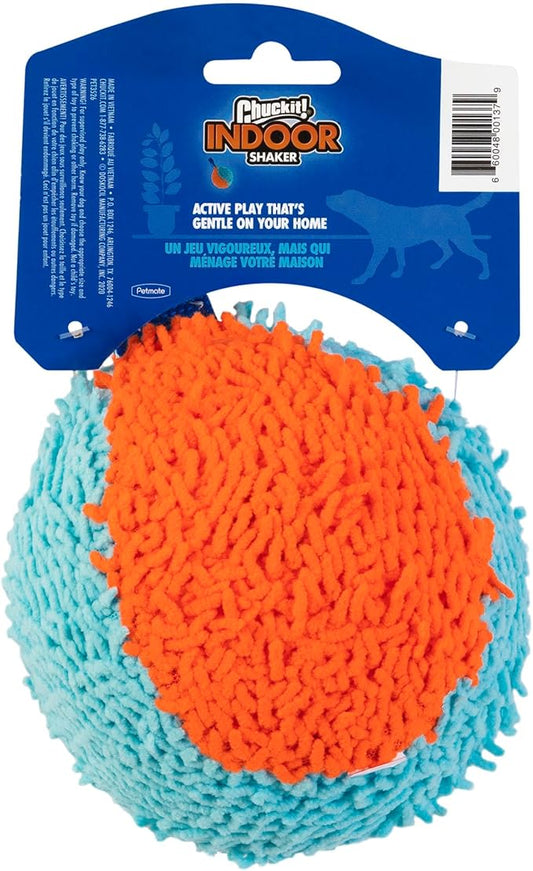 Chuckit! Indoor Fetch Shaker Dog Toy (7.5 Inch), Orange and Blue